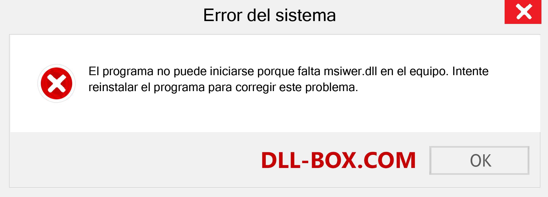 ¿Falta el archivo msiwer.dll ?. Descargar para Windows 7, 8, 10 - Corregir msiwer dll Missing Error en Windows, fotos, imágenes